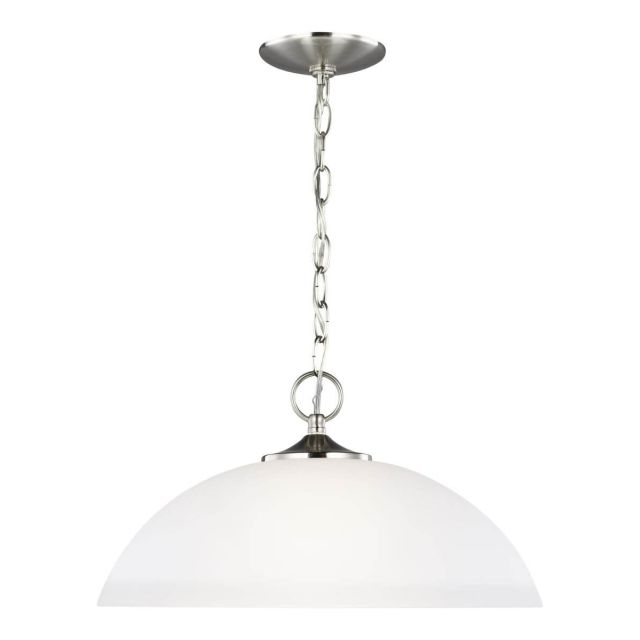 Generation Lighting 6516501-962 Geary 1 Light 16 inch Pendant in Brushed Nickel