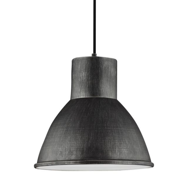 Generation Lighting Division Street 1 Light 15 Inch Pendant In Stardust With Undefined Steel Shade 6517401-846