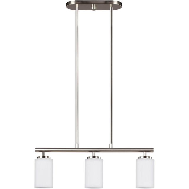 Generation Lighting Oslo 3 Light 25 inch Linear Light In Brushed Nickel With Cased Opal Etched Glass 66160-962