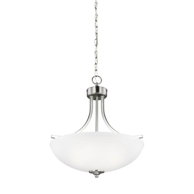 Generation Lighting 6616503-962 Geary 3 Light 19 inch Pendant in Brushed Nickel