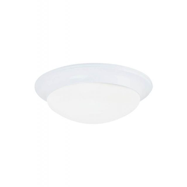Generation Lighting Nash 1 Light 12 Inch LED Flush Mount In White With Satin Etched Shade 75434EN3-15