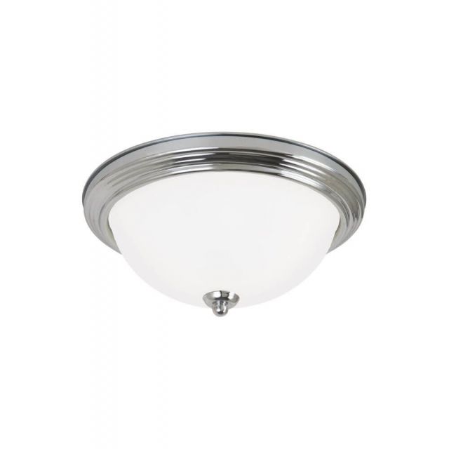 Generation Lighting 77063EN3-05 1 Geary 11 inch LED Light Flush Mount In Chrome With Satin Etched Shade
