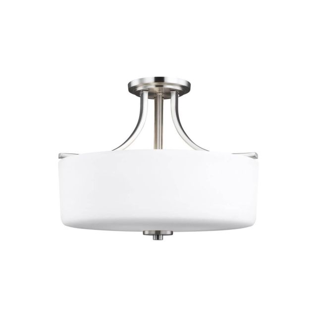 Generation Lighting 7728803-962 Canfield 3 Light 16 inch Semi-Flush Mount in Brushed Nickel
