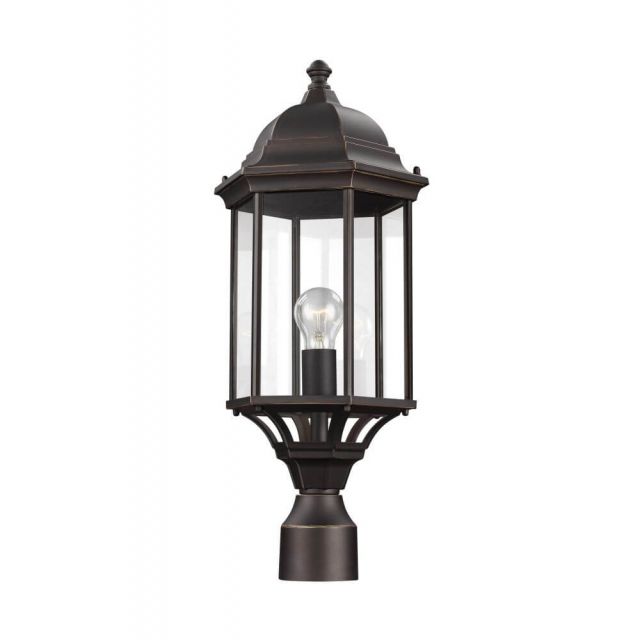 Generation Lighting Sevier 1 Light 22 Inch Tall Outdoor Post Lantern In Antique Bronze With Clear Glass 8238701-71
