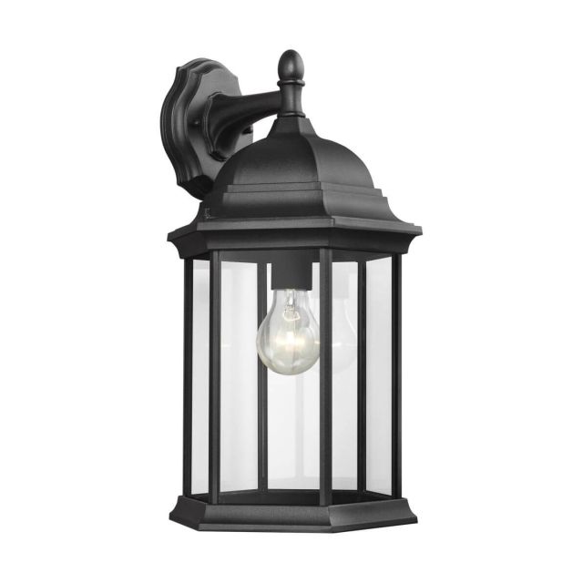 Generation Lighting Sevier 1 Light 19 Inch Tall Outdoor Wall Lantern In Black With Clear Glass 8438701-12