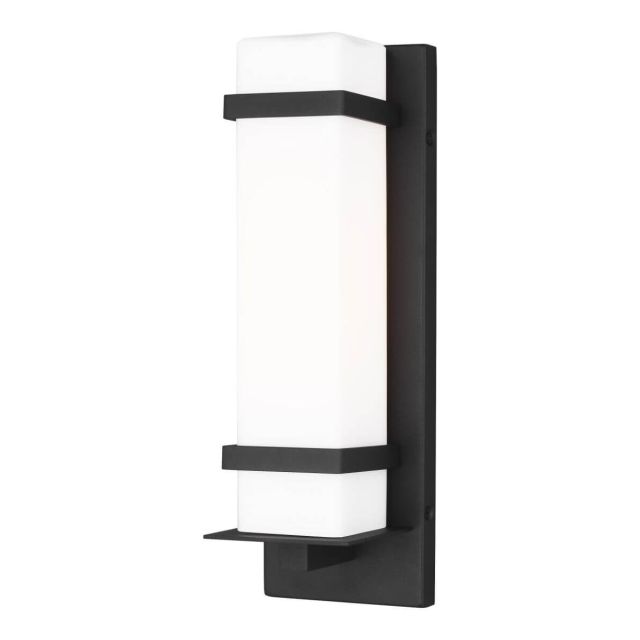 Generation Lighting Alban 1 Light 14 inch Tall Outdoor Wall Lantern in Black 8520701-12