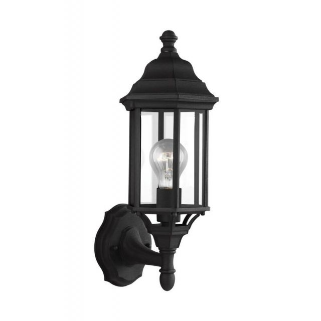 Generation Lighting Sevier 1 Light 16 Inch Tall Outdoor Wall Lantern In Black With Clear Glass 8538701-12