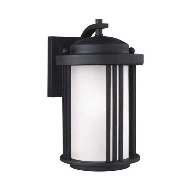 Generation Lighting Crowell 1 Light 10 inch Tall Outdoor Wall Lantern in Black 8547901DEN3-12