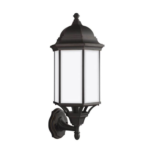 Generation Lighting Sevier 1 Light 22 Inch Tall Large Outdoor Wall Lantern in Antique Bronze with Satin Etched Glass Panels 8638751-71