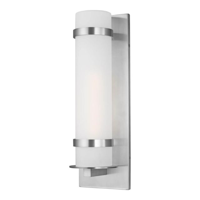 Generation Lighting Alban 1 Light 25 inch Tall Outdoor Wall Lantern in Satin Aluminum 8718301-04
