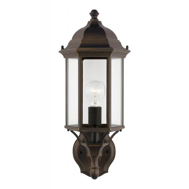 Generation Lighting Sevier 1 Light 19 Inch Tall Medium Uplight Outdoor Wall Lantern in Antique Bronze with Clear Glass Panels 8838701-71