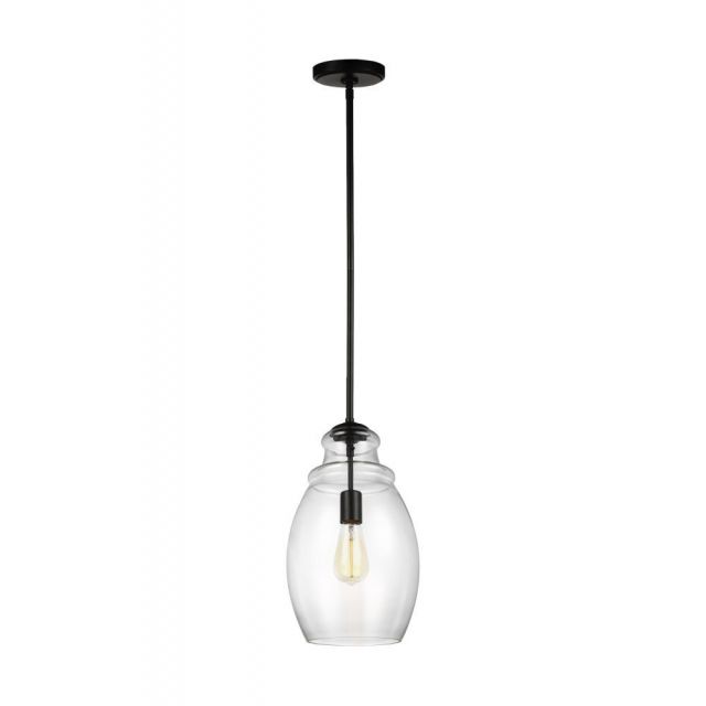 Generation Lighting Marino 1 Light 9 Inch Pendant In Oil Rubbed Bronze With Clear Glass Shade P1484ORB
