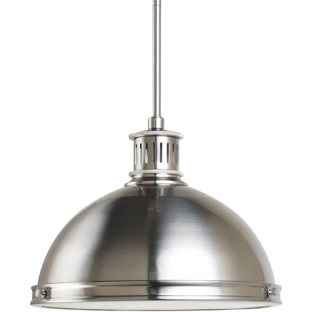 Generation Lighting Pratt Street Two Light 13 Inch Pendant In Brushed Nickel With Clear Textured Shade 65086-962