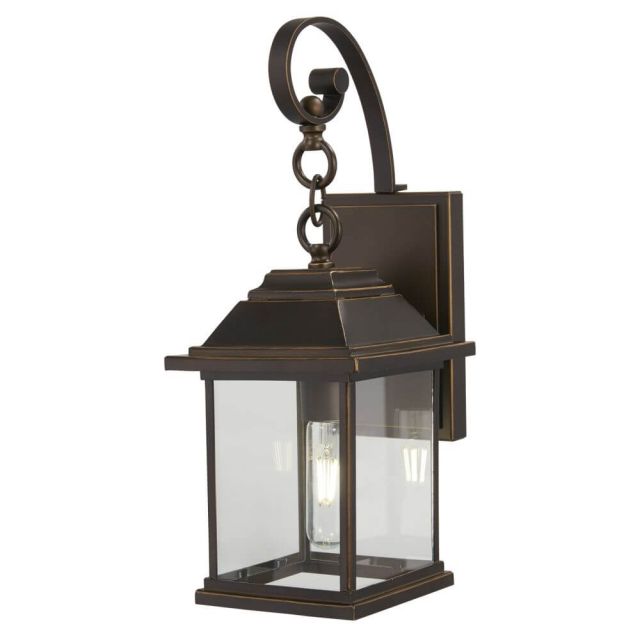 Minka Lavery 72631-143C Mariner's Pointe 1 Light 18 Inch Tall Outdoor Wall Light in Oil Rubbed Bronze-Gold Highlight