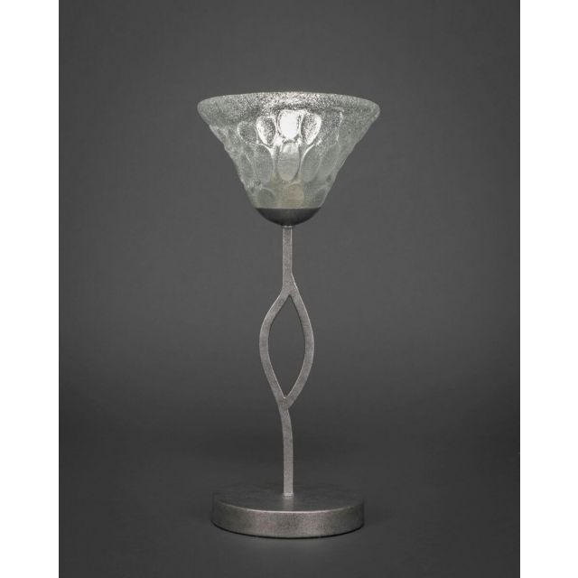 Toltec Lighting 140-AS-451 Revo 1 Light 17 inch Tall Table Lamp in Aged Silver with 7 inch Italian Bubble Glass