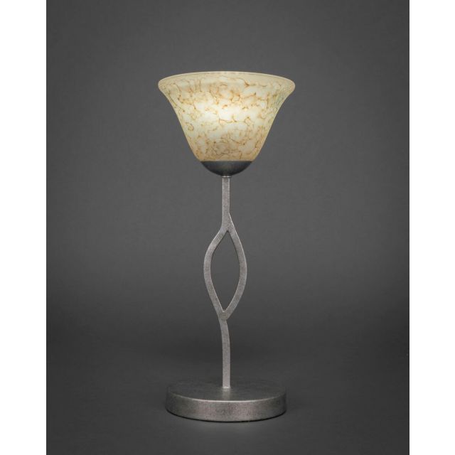 Toltec Lighting 140-AS-508 Revo 1 Light 17 inch Tall Table Lamp in Aged Silver with 7 inch Italian Marble Glass