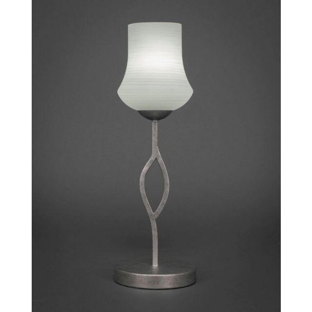 Toltec Lighting 140-AS-681 Revo 1 Light 19 inch Tall Table Lamp in Aged Silver with 5.5 inch Zilo White Linen Glass