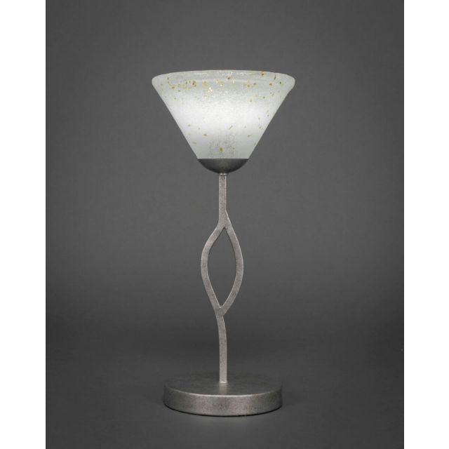 Toltec Lighting 140-AS-7145 Revo 1 Light 16 inch Tall Table Lamp in Aged Silver with 7 inch Gold Ice Glass