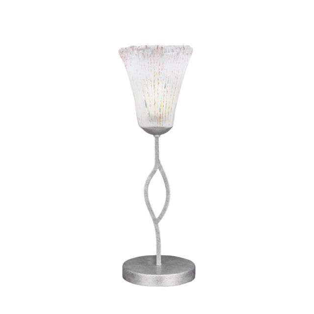 Toltec Lighting 140-AS-721 Revo 1 Light 19 inch Tall Table Lamp in Aged Silver with 5.5 inch Fluted Frosted Crystal Glass
