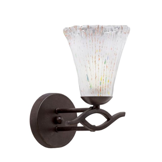 Toltec Lighting 141-DG-721 Revo 1 Light 10 inch Tall Wall Sconce in Dark Granite with 5.5 inch Frosted Crystal Glass
