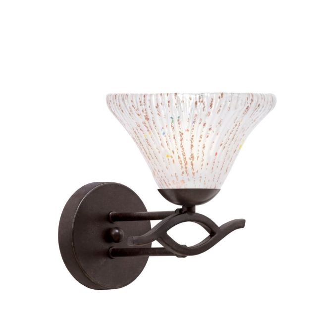 Toltec Lighting 141-DG-751 Revo 1 Light 8 inch Tall Wall Sconce in Dark Granite with 7 inch Frosted Crystal Glass
