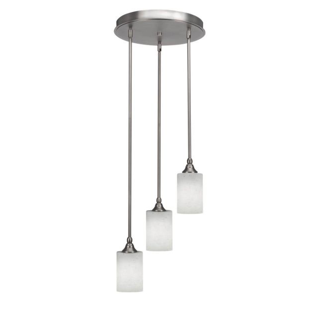 Toltec Lighting Empire 3 Light 14 inch Cluster Pendalier in Brushed Nickel with White Muslin Glass 2143-BN-310