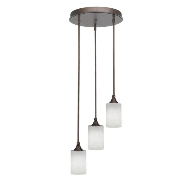 Toltec Lighting Empire 3 Light 14 inch Cluster Pendalier in Bronze with White Muslin Glass 2143-BRZ-310