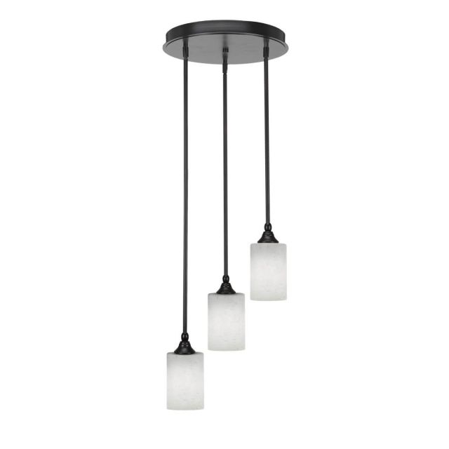 Toltec Lighting Empire 3 Light 14 inch Cluster Pendalier in Espresso with White Muslin Glass 2143-ES-310