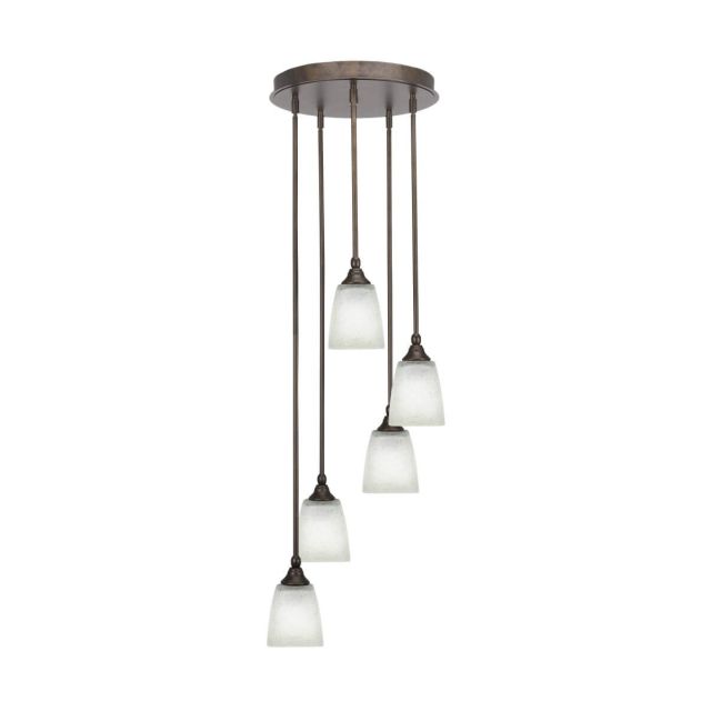 Toltec Lighting Empire 5 Light 14 inch Cluster Pendalier in Bronze with White Muslin Glass 2145-BRZ-460