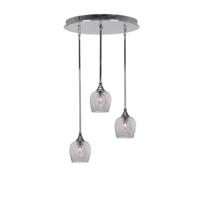 Toltec Lighting Empire 3 Light 19 inch Cluster Pendalier in Chrome with Smoke Bubble Glass 2183-CH-4812