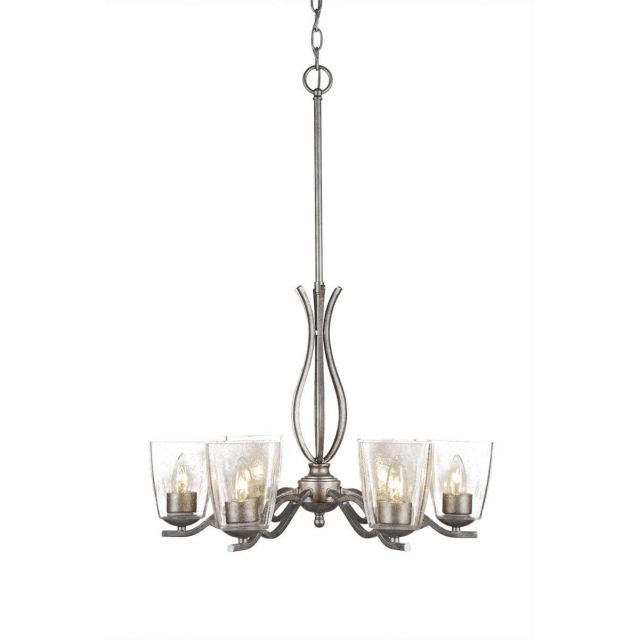 Toltec Lighting 246-AS-461 Revo 6 Light 23 inch Chandelier in Aged Silver with 4.5 inch Clear Bubble Glass