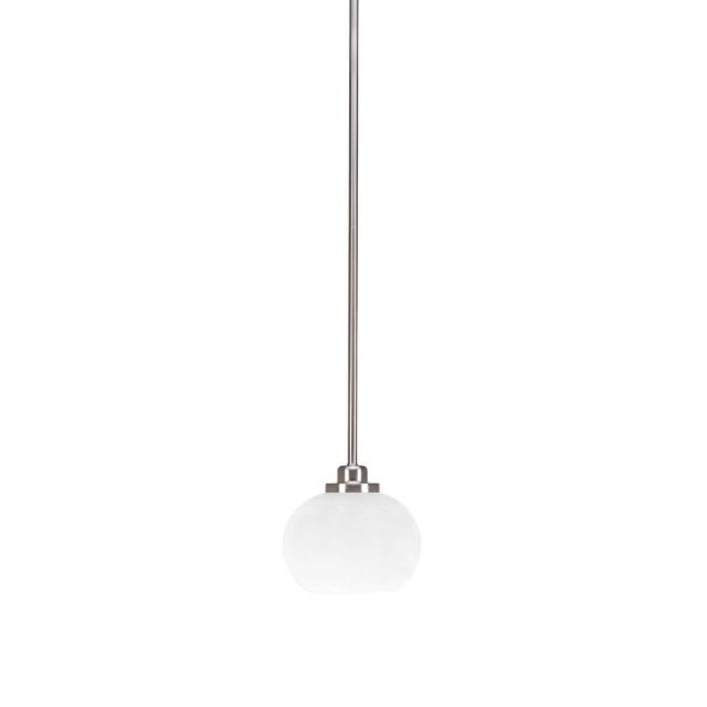 Toltec Lighting 2601-BN-212 Odyssey 1 Light 7 inch Mini Pendant in Brushed Nickel with White Muslin Glass