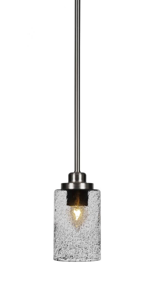 Toltec Lighting 2601-BN-3002 Odyssey 1 Light 4 inch Mini Pendant in Brushed Nickel with Smoke Bubble Glass