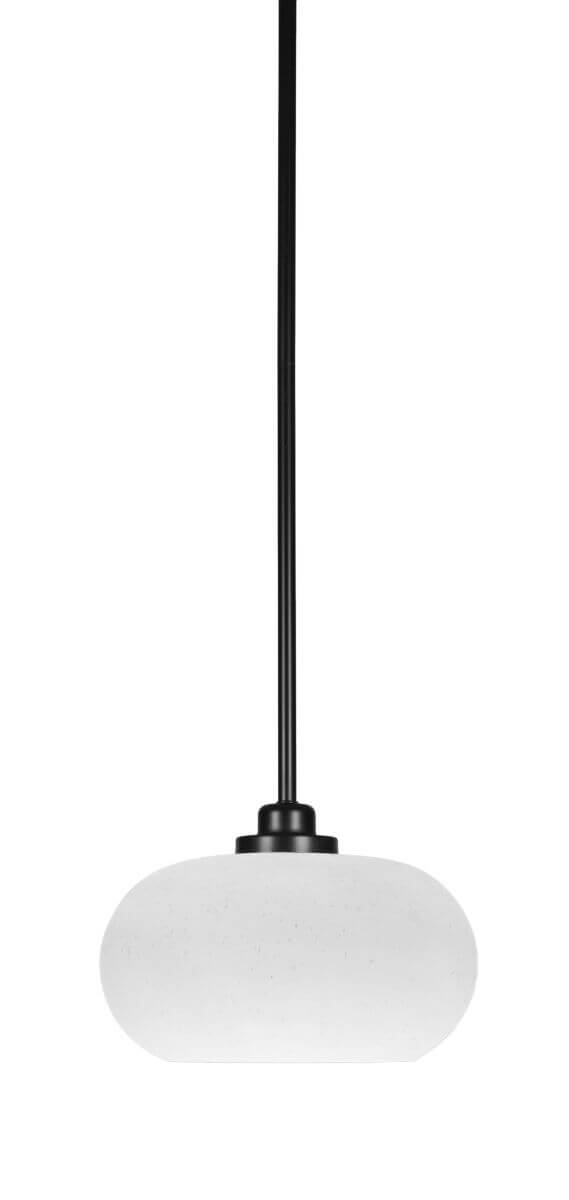 Toltec Lighting 2601-MB-214 Odyssey 1 Light 10 inch Mini Pendant in Matte Black with White Muslin Glass