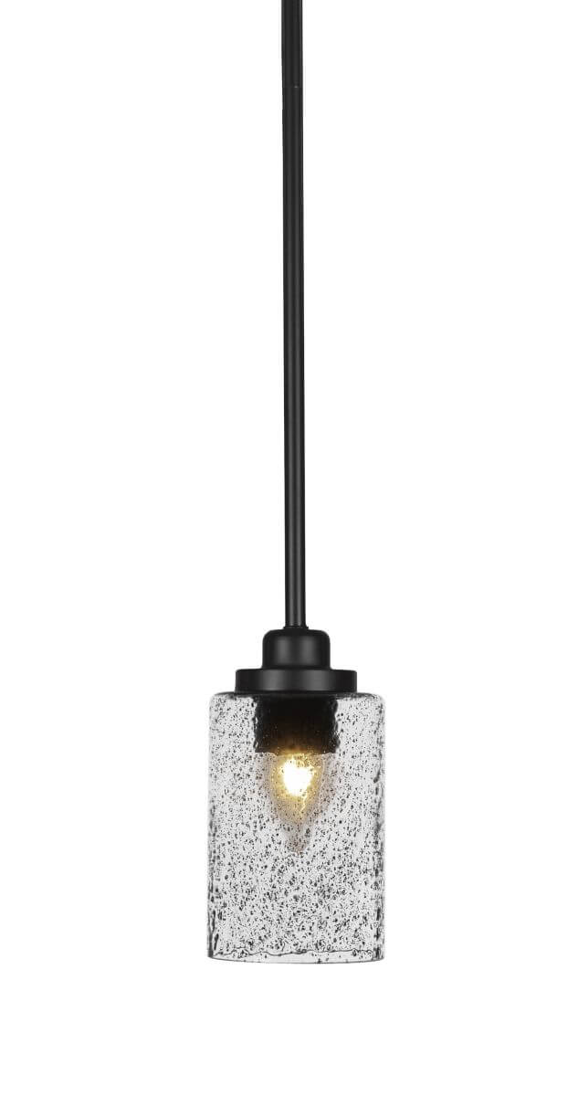 Toltec Lighting Odyssey 1 Light 4 inch Mini Pendant in Matte Black with Smoke Bubble Glass 2601-MB-3002