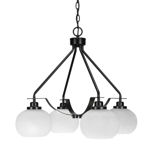 Toltec Lighting 2604-MB-212 Odyssey 3 Light 24 inch Chandelier in Matte Black with White Muslin Glass