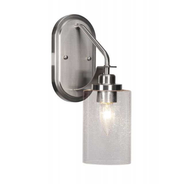 Toltec Lighting Odyssey 1 Light 13 inch Tall Wall Sconce in Brushed Nickel with Clear Bubble Glass 2611-BN-300