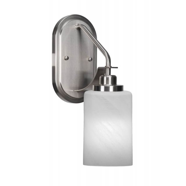 Toltec Lighting Odyssey 1 Light 13 inch Tall Wall Sconce in Brushed Nickel with White Marble Glass 2611-BN-3001