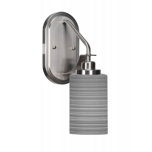 Toltec Lighting 2611-BN-4062 Odyssey 1 Light 14 inch Tall Wall Sconce in Brushed Nickel with Gray Matrix Glass