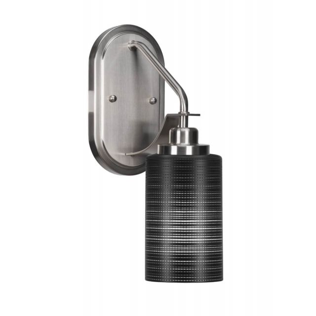 Toltec Lighting 2611-BN-4069 Odyssey 1 Light 14 inch Tall Wall Sconce in Brushed Nickel with Black Matrix Glass