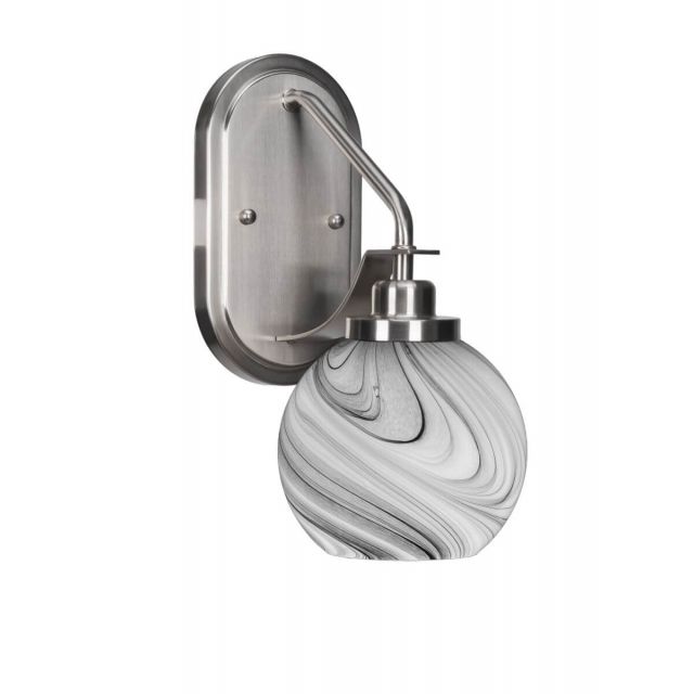 Toltec Lighting 2611-BN-4109 Odyssey 1 Light 13 inch Tall Wall Sconce in Brushed Nickel with Onyx Swirl Glass