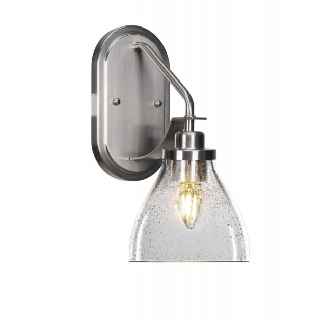 Toltec Lighting Odyssey 1 Light 13 inch Tall Wall Sconce in Brushed Nickel with Clear Bubble Glass 2611-BN-4760