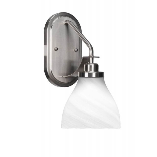 Toltec Lighting 2611-BN-4761 Odyssey 1 Light 13 inch Tall Wall Sconce in Brushed Nickel with White Marble Glass