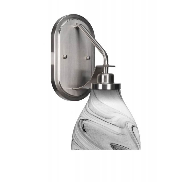 Toltec Lighting Odyssey 1 Light 13 inch Tall Wall Sconce in Brushed Nickel with Onyx Swirl Glass 2611-BN-4769