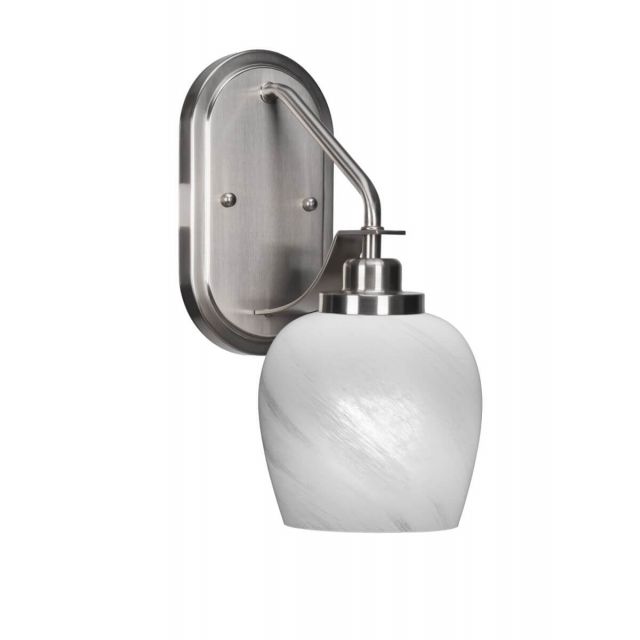 Toltec Lighting 2611-BN-4811 Odyssey 1 Light 14 inch Tall Wall Sconce in Brushed Nickel with White Marble Glass
