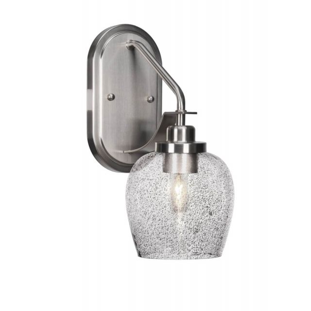 Toltec Lighting Odyssey 1 Light 14 inch Tall Wall Sconce in Brushed Nickel with Smoke Bubble Glass 2611-BN-4812