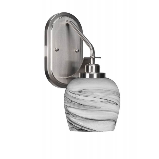 Toltec Lighting Odyssey 1 Light 14 inch Tall Wall Sconce in Brushed Nickel with Onyx Swirl Glass 2611-BN-4819