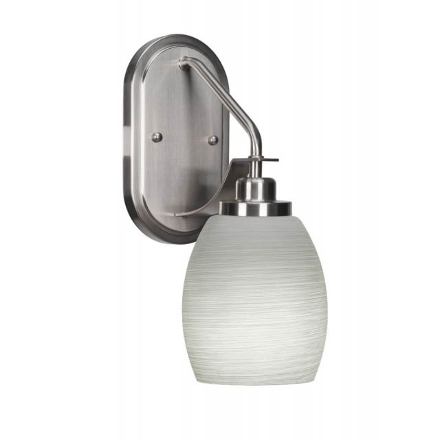 Toltec Lighting 2611-BN-615 Odyssey 1 Light 13 inch Tall Wall Sconce in Brushed Nickel with White Linen Glass