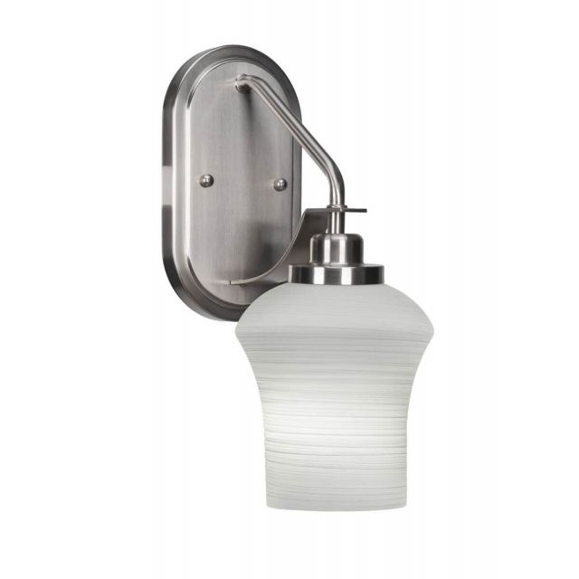 Toltec Lighting 2611-BN-681 Odyssey 1 Light 14 inch Tall Wall Sconce in Brushed Nickel with Zilo White Linen Glass