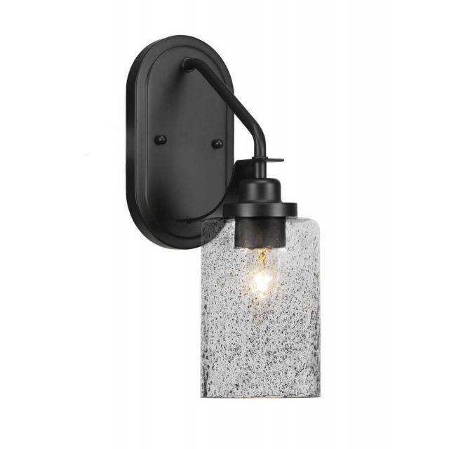 Toltec Lighting 2611-MB-3002 Odyssey 1 Light 13 inch Tall Wall Sconce In Matte Black with Smoke Bubble Glass